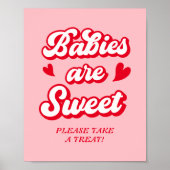 Red Pink Valentines Baby Dusche Gefallen Poster (Vorne)