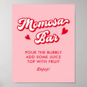 Red Pink Valentines Baby Dusche Momosa Bar Poster (Vorne)