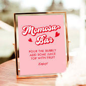 Red Pink Valentines Baby Dusche Momosa Bar Poster