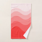 Red Pink Wavey Stripe Modern Badhandtuch Set (Handtuch)