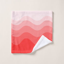 Red Pink Wavey Stripe Modern Badhandtuch Set