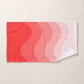 Red Pink Wavey Stripe Modern Badhandtuch Set (Handtuch)