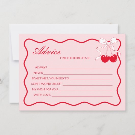 Red Pink Wavy Valentines Ratgeber für die Brautkar Einladung (Vorderseite)