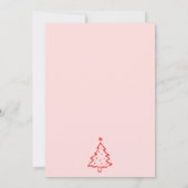 Red & Pink Whimsical Doodle Christmas Open House Einladung (Rückseite)