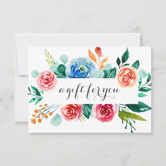 Red Pink White Floral Business Geschenkgutschein (Vorderseite)