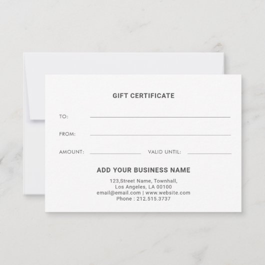 Red Pink White Floral Business Geschenkgutschein (Rückseite)