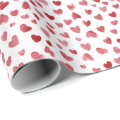 Red Pink White Hearts Love Geschenkpapier (Rolleneckpunkt)