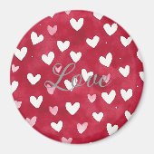 Red Pink White Hearts Magnet (Vorne)