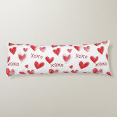 Red Pink White Hearts Seitenschläferkissen (Rückseite)