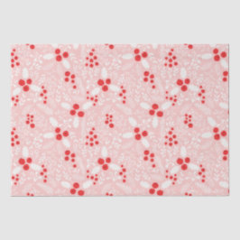 Red Pink White Holly Berries Mistletoe Weihnachten Seidenpapier