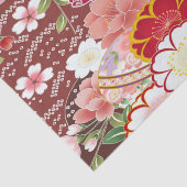 Red Pink White Japanisch Kimono Floral Decoupage Seidenpapier (Detail)