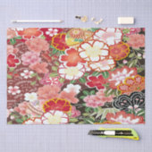 Red Pink White Japanisch Kimono Floral Decoupage Seidenpapier (Handwerk)
