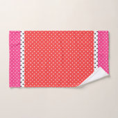 Red Pink White Polka Dots Badetuch Set (Handtuch)