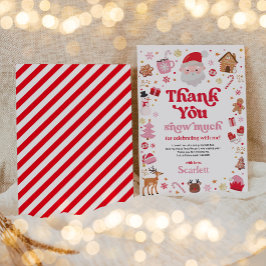 Red Pink Winter Weihnachten Geburtstag Danke Karte
