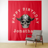 RED Pirate Skull Captain Pirate Jack Tapestry Wandteppich (Beispiel)