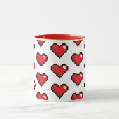 Red Pixel Heart Video Game Tasse (Zentrum)
