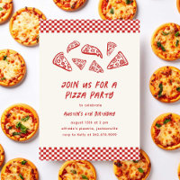 Red Pizza Party Kindergeburtstag Quirky Hand gezei