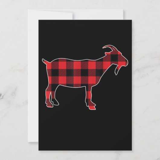 Red Pläd Goat Santa Christmas Save The Date (Vorderseite)