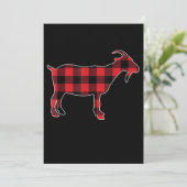 Red Pläd Goat Santa Christmas Save The Date (Stehend Vorderseite)