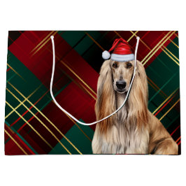 Red Plaid Afghan Hound Dog Lover Holiday Große Geschenktüte