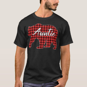 Red Plaid Auntie Bear Matching Pajama Family Buffa T-Shirt
