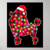 Red Plaid Buffalo Odle Dog Christmas Lights Pajama Poster (Vorne)