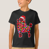 Red Plaid Buffalo Odle Dog Christmas Lights Pajama T-Shirt (Vorderseite)