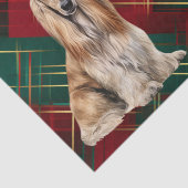 Red Plaid Christmas Afghan Hound Dog Holiday Seidenpapier (Ausschnitt)