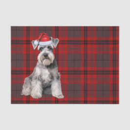 Red Plaid Christmas Schnauzer Dog Holiday Seidenpapier