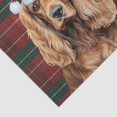 Red Plaid Cocker Spaniel Dog Christmas Seidenpapier (Ausschnitt)