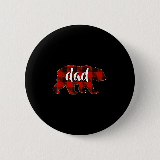 Red Plaid Dad Buffalo Matching Family Papa Pyjamas Button (Vorderseite)