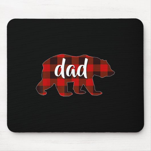 Red Plaid Dad Buffalo Matching Family Papa Pyjamas Mousepad (Vorne)