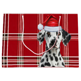 Red Plaid Dalmatian Dog Lover Holiday Große Geschenktüte