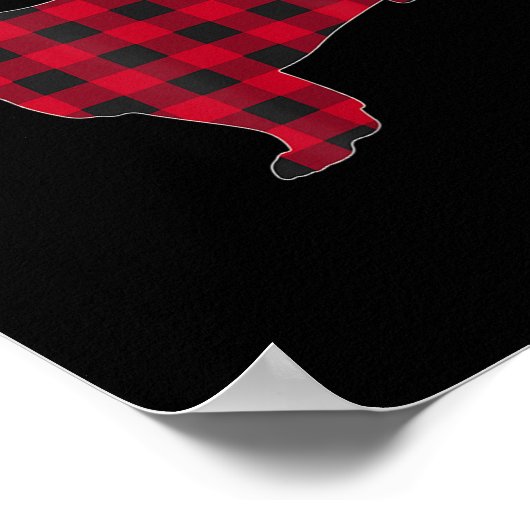 Red Plaid French Bulldog Dog Lover Matching Christ Poster (Ecke)