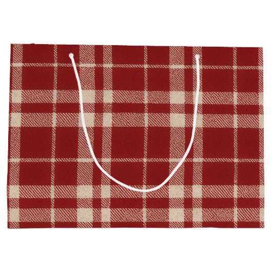 Red Plaid Große Geschenktüte (Rückseite)