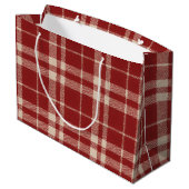 Red Plaid Große Geschenktüte (Rückseite Schrägansicht)