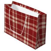 Red Plaid Große Geschenktüte (Vorderseite Schrägansicht)