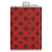 Red plaid hip flask with a metal cap flachmann (Rückseite)