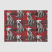 Red Plaid Irish Wolfhound Dog Holiday Seidenpapier (Vorderseite)