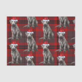Red Plaid Irish Wolfhound Dog Holiday Seidenpapier