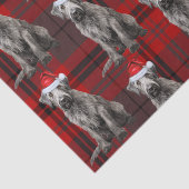 Red Plaid Irish Wolfhound Dog Holiday Seidenpapier (Ausschnitt)