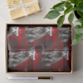 Red Plaid Irish Wolfhound Dog Holiday Seidenpapier (Geschenk)