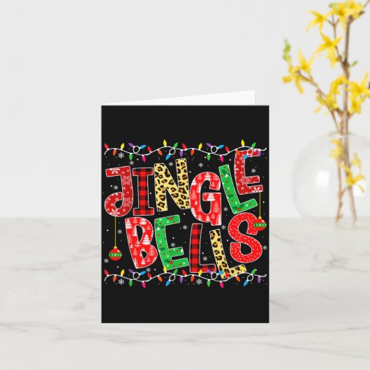 Red Plaid Jingle Bells Christmas Matching Family P Karte (Gelbe Blume)