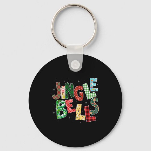 Red Plaid Jingle Bells Christmas Matching Family P Schlüsselanhänger (Vorderseite)