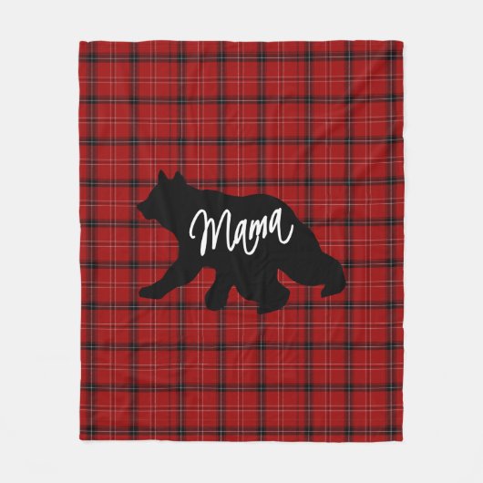 Red Plaid Mama - Bear Fleecedecke (Vorderseite)