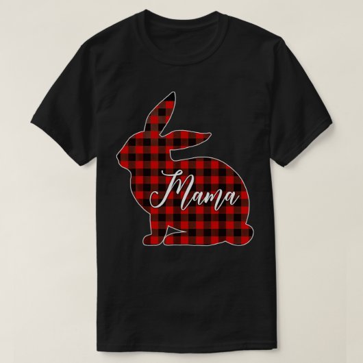 Red Plaid Mama Bunny - Matching Pajama Rabbit Mama T-Shirt (Design vorne)