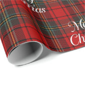 Red Plaid Merry Christmas Geschenkpapier (Rolleneckpunkt)