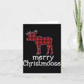 Red Plaid Merry Christmoose Christmas Moose Lovers Karte (Vorderseite)