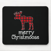 Red Plaid Merry Christmoose Christmas Moose Lovers Mousepad (Vorne)