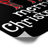 Red Plaid Merry Christmoose Christmas Moose Lovers Poster (Ecke)